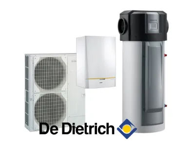 Installation de Pompe à chaleur chauffage seul split DE DIETRICH HPI Evolution 16 MR-2 / E avec appoint électrique+ Ballon Thermodynamique Kaliko TWH E 300