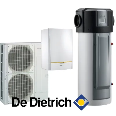 Installation de Pompe à chaleur chauffage seul split DE DIETRICH HPI Evolution 11 MR-2 / E avec appoint électrique + Ballon Thermodynamique Kaliko TWH E 300