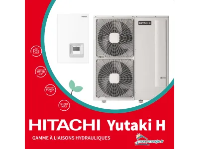 Installation de Pompe à chaleur  (PAC )  Air/Eau HITACHI Yutaki H pu H Combi 12 kW R32