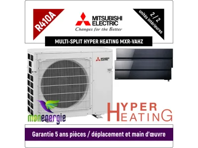 Installation Climatiseur Bi Split réversible mural Design De Luxe Hyper Heating MXZ-2E53VAHZ + LN25 + LN25