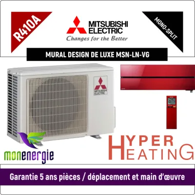 Installation Climatiseur Mono Split réversible mural Design De Luxe Hyper Heating MSZ-LN25VG MUZ-LN25VGHZ