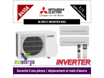 Installation Climatiseur Bi Split réversible mural Standard R410A MXZ-2D33VA + 2 x MSZ-AP-15VG