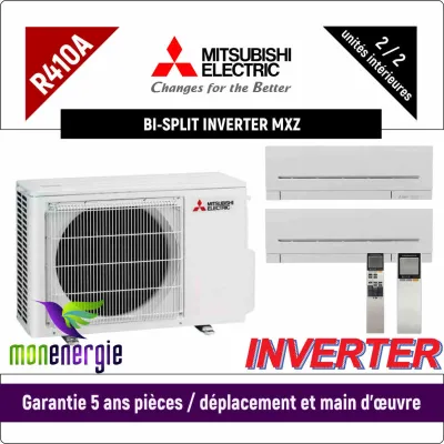 Installation Climatiseur Bi Split réversible mural Standard R410A MXZ-2D33VA + 2 x MSZ-AP-15VG