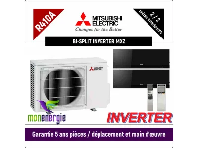 Installation Climatiseur Bi Split réversible mural Standard R410A MXZ-2D33VA + 2x MSZ-EF-18VG