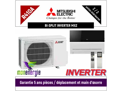 Installation Climatiseur Bi Split réversible mural Standard R410A MXZ-2D33VA + MSZ-EF-18VG + MSZ-AP-20VG