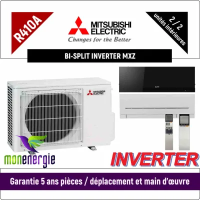 Installation Climatiseur Bi Split réversible mural Standard R410A MXZ-2D33VA + MSZ-EF-18VG + MSZ-AP-20VG