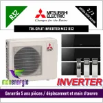 Installation Climatiseur Tri Split réversible mural Standard R32 MXZ-3F68VF + 3 x MSZ-EF-25VG