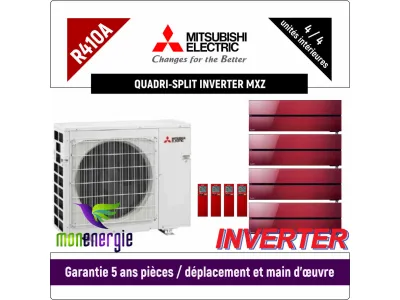 Installation Climatiseur Quadri Split réversible mural Standard R410A MXZ-4E83VA + 4 x MSZ-LN-25VG