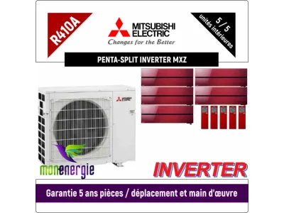 Installation Climatiseur Penta Split réversible mural Standard R410A MXZ-6D122VF + 5x MSZ-LN-25VG