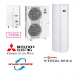 Installation de Pompe à chaleur Mitsubishi ECODAN Hydrobox 16 kW  + Ballon thermodynamique Vitocal 060- 254 litres