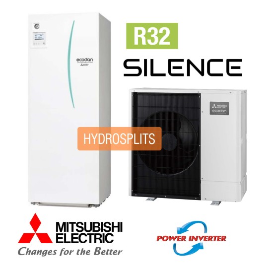 Installation de Pompe à chaleur  (PAC ) Air/Eau Mitsubishi Power Inverter Silence Duo 8 200L Package