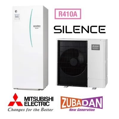 Installation de Pompe à chaleur chauffage seul split MITSUBISHI Zubadan Silence Duo 8 300L R410A