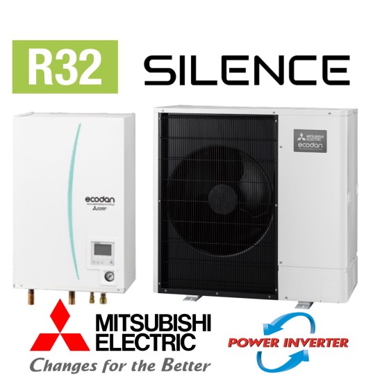 Installation de Pompe à chaleur  (PAC ) Air/Eau Mitsubishi Power Inverter SILENCE R32 10kW Triphasé