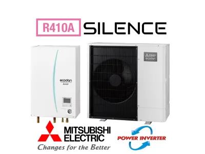 Installation de Pompe à chaleur  (PAC ) Air/Eau Mitsubishi Power Inverter SILENCE R410A 11kW