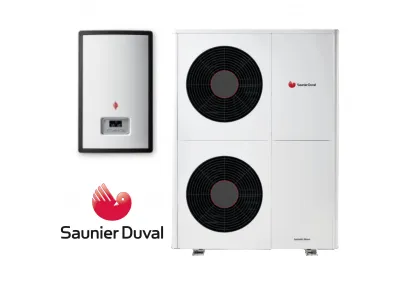 Installation de Pompe à chaleur PAC Air/Eau Saunier Duval GeniaAir Split 12 TRI