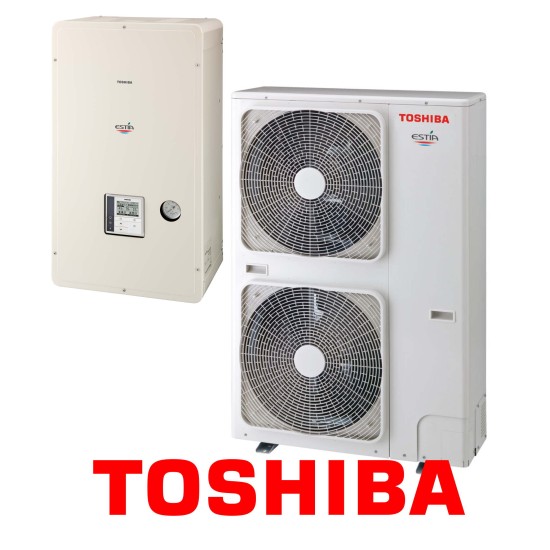 Installation de Pompe à chaleur TOSHIBA ESTIA 10,52kw HWS-1105H8-E - HWS-1405XWHT6-E