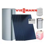 Pack solaire Viessmann avec 6 capteurs plats Vitosol 200-FM, SV2F, design vertical et réservoir solaire combiné Vitocell 360-M, 950 litres